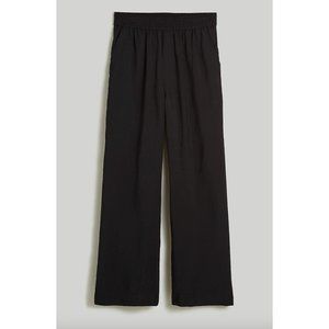 Madewell $98 Carley Wide Leg Pant in Softdrape Size L Black NL206